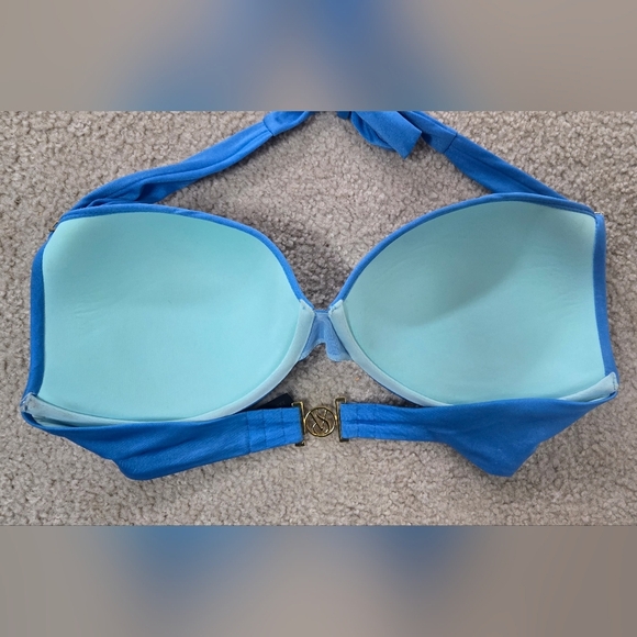 Victoria's Secret Bombshell Push-Up Add 2 Cups Blue Bikini 34DD And Medium - Picture 3 of 12